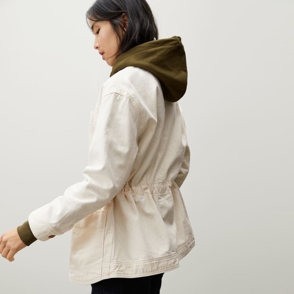 Everlane Canvas Cinchable Chore Jacket- Ivory/Bone - Picture 2 of 6